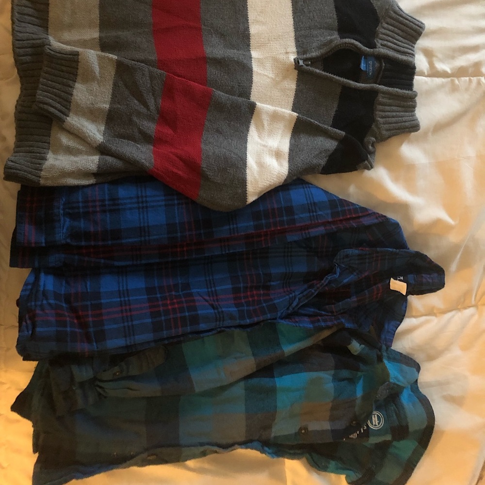 7/8 sweater and nice long sleeved shirts!